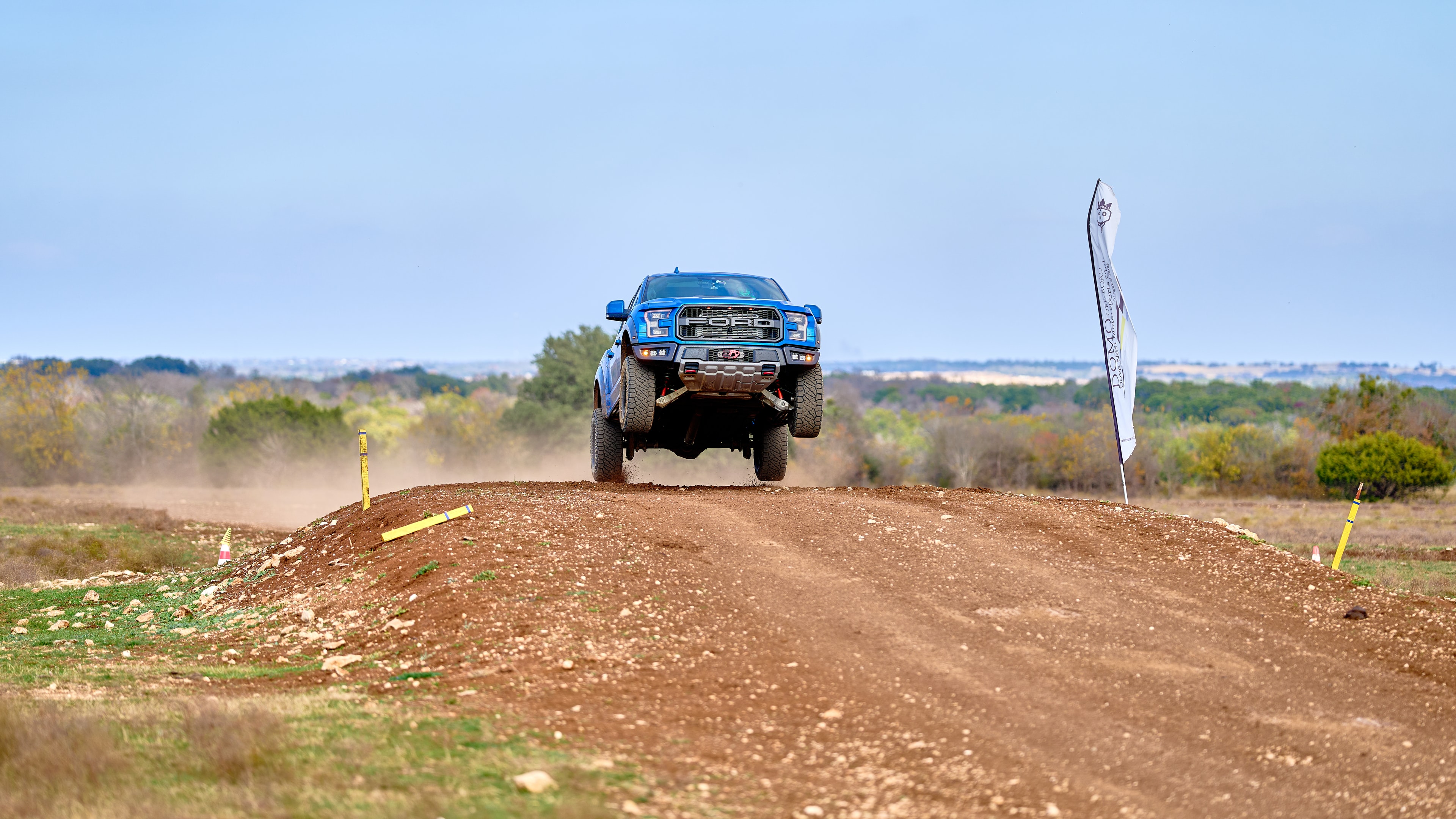 Ford Raptor big air jump dirt track